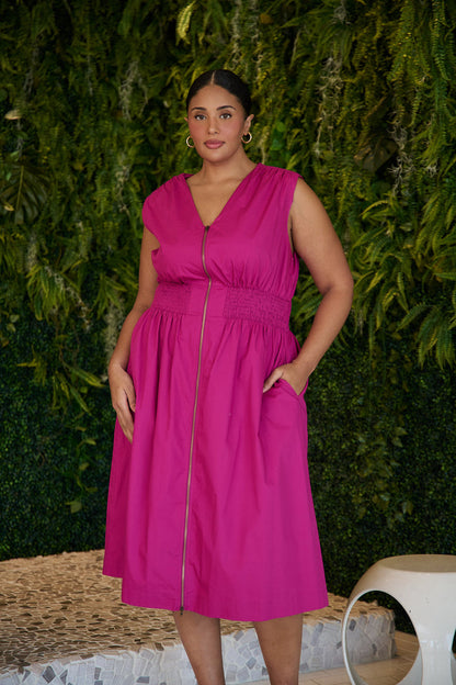 Joslyn Two-way Zipper Midi Dress Curve