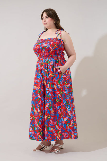 Juciel Smocked Maxi Dress Tropical Curve