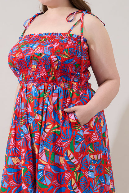 Juciel Smocked Maxi Dress Tropical Curve