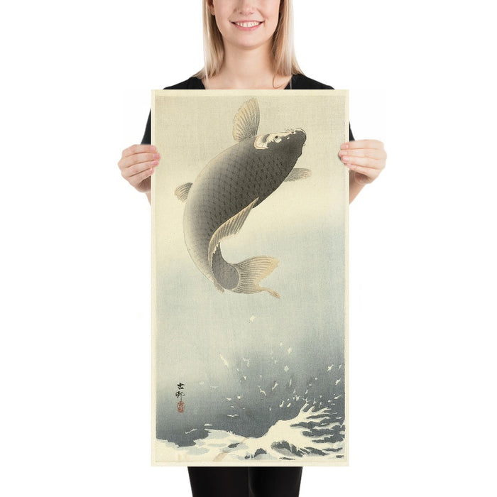 Jumping Carp by Ohara Koson, 1900