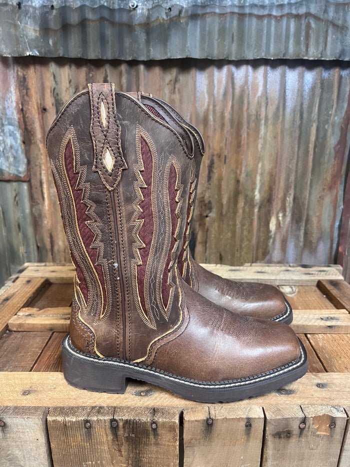 Justin 11" Paisley Spice Square Toe Western Boot