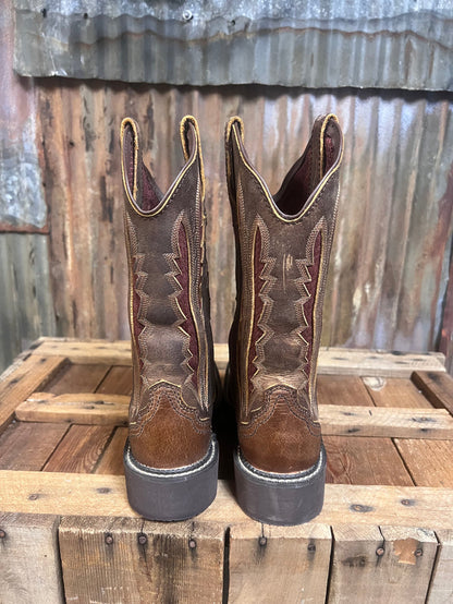 Justin 11" Paisley Spice Square Toe Western Boot