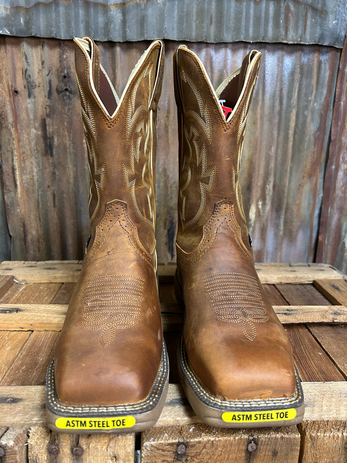 Justin 11" Rush Rustic Tan Waterproof Steel Toe Met Guard Square Toe