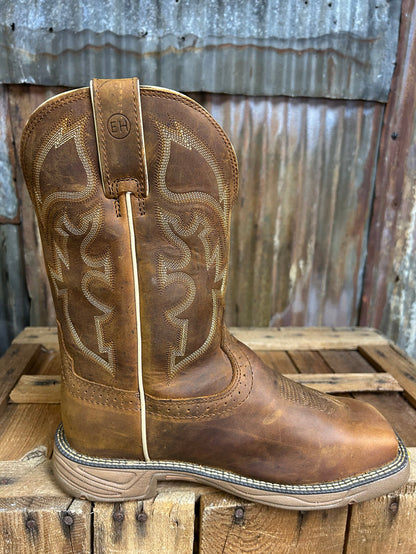 Justin 11" Rush Rustic Tan Waterproof Steel Toe Met Guard Square Toe