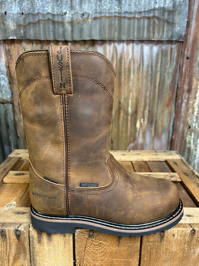 Justin Pulley 10" Metguard Composite Toe Waterproof Work Boot