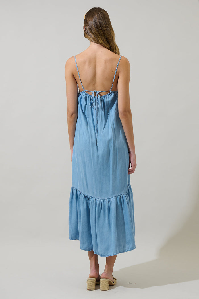 Juvia Chambray Cami Midi Dress