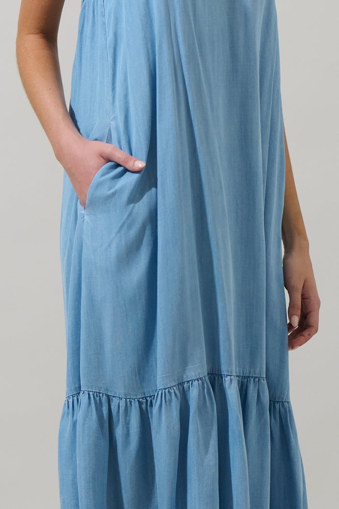 Juvia Chambray Cami Midi Dress