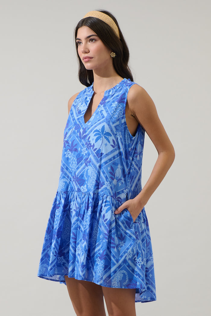 Kaidy Tropical Loly Trapeze Mini Dress