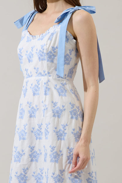 Kassie Eyelet Smocked Midi Dress