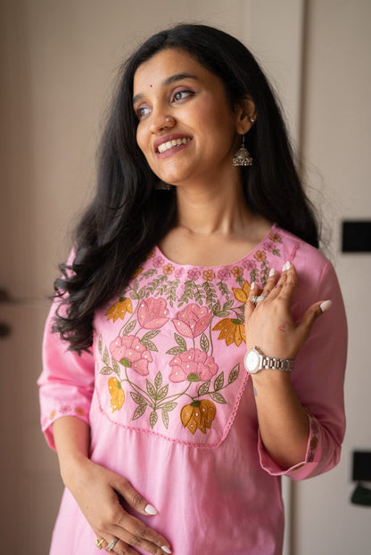 Kayna Soft Cotton Suit- Pink
