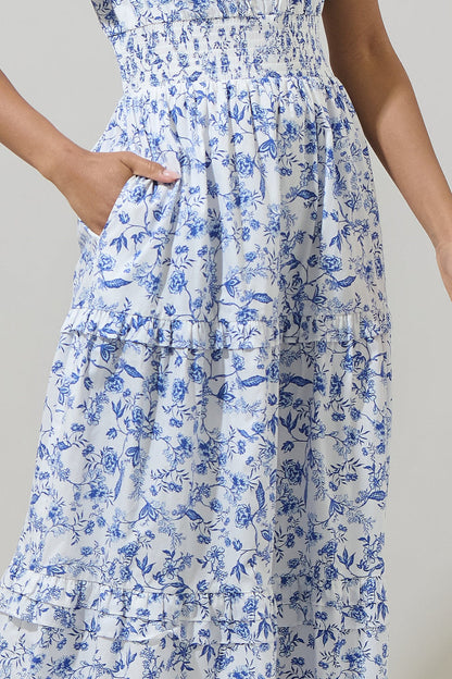 Kearny Floral Palmer Poplin Tiered Maxi Dress