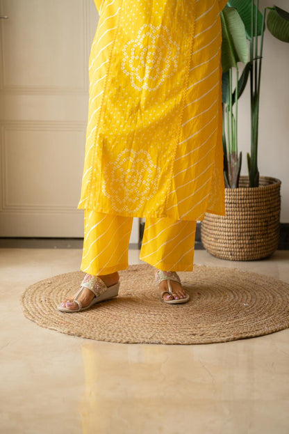 Keesha Leheriya Bandhej Cotton Suit