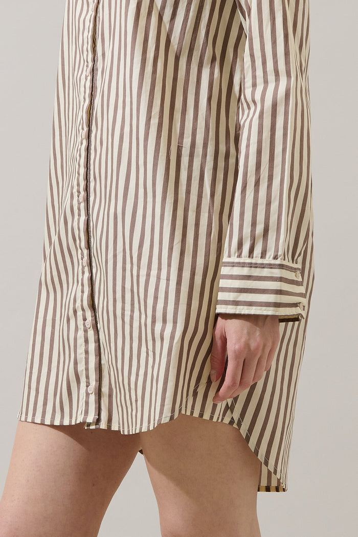 Keina Striped Luba Oversized Shirt Mini Dress