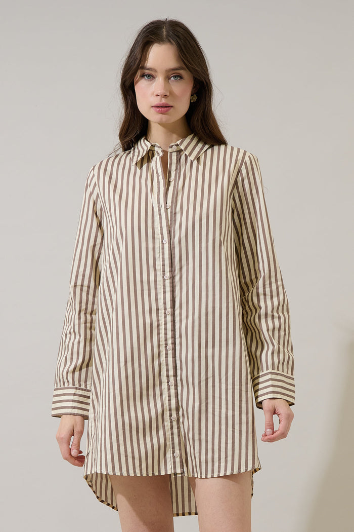 Keina Striped Luba Oversized Shirt Mini Dress