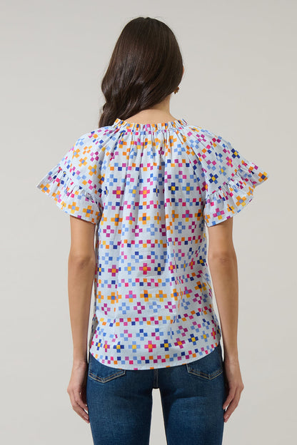 Kessa Geo Macy Ruffle Top