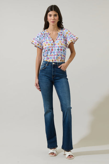 Kessa Geo Macy Ruffle Top