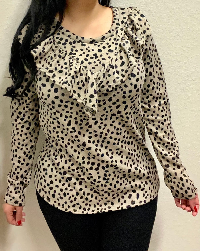 Khaki Leopard Top