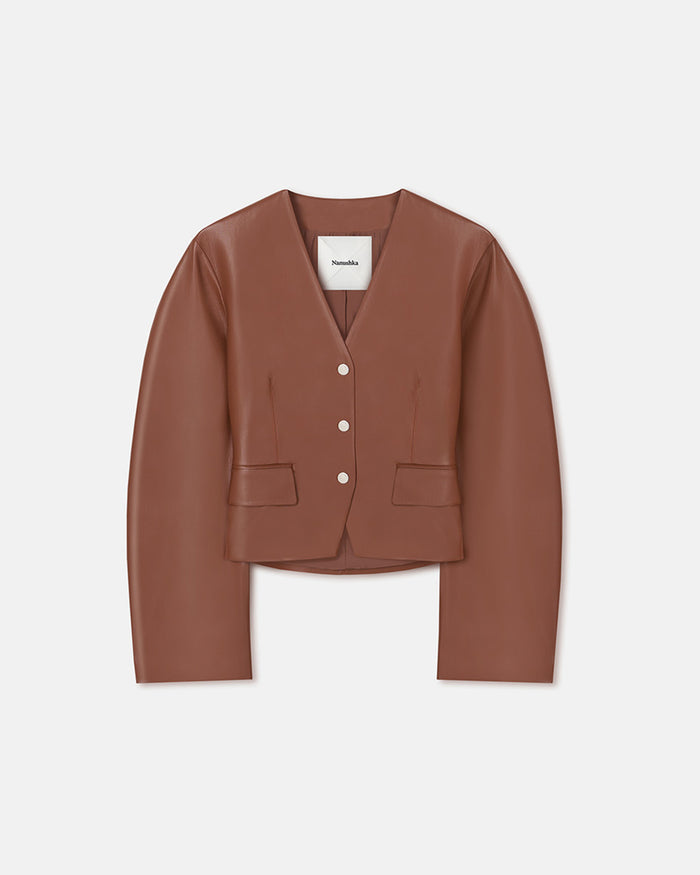 Kiyo - Okobor™ Alt-Leather Blazer - Henna