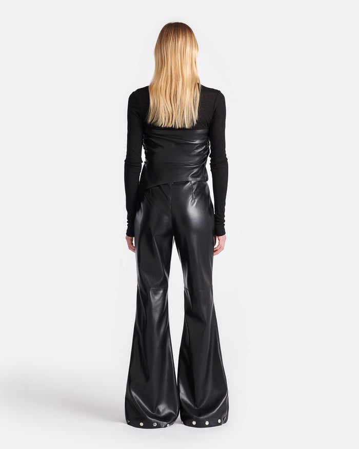 Kynlee - Mixed fabric turtleneck top - Black