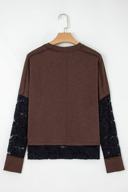 Lace Patchwork Long Sleeve Top