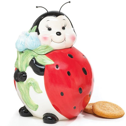 Ladybug Ceramic Cookie Jar