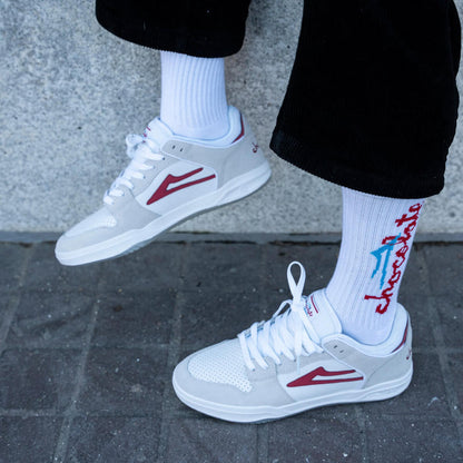 Lakai X Chocolate Telford Low White/Red Suede