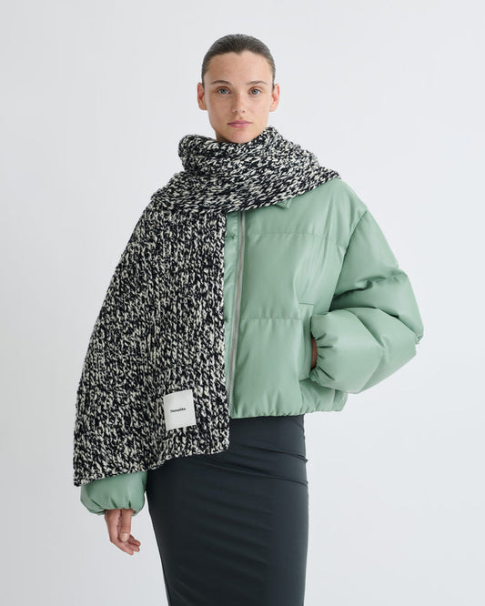 Lance - Wool scarf - Black/White