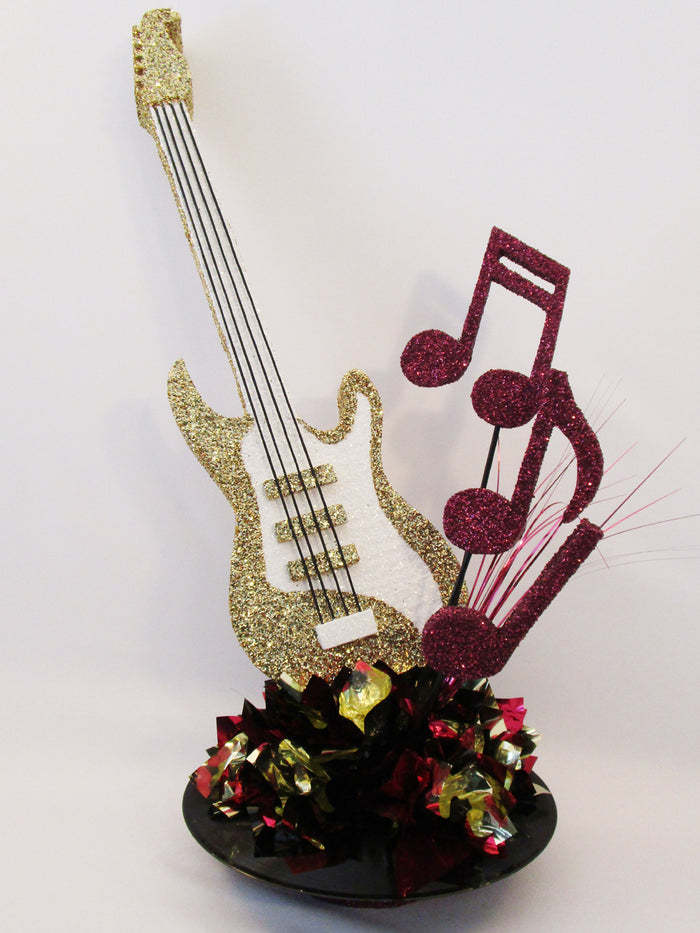 Guitar on Record Base Centerpiece - Designs by Ginny