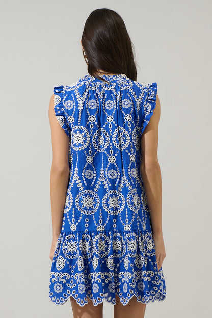 Laurin Eyelet Ruffle Mini Dress