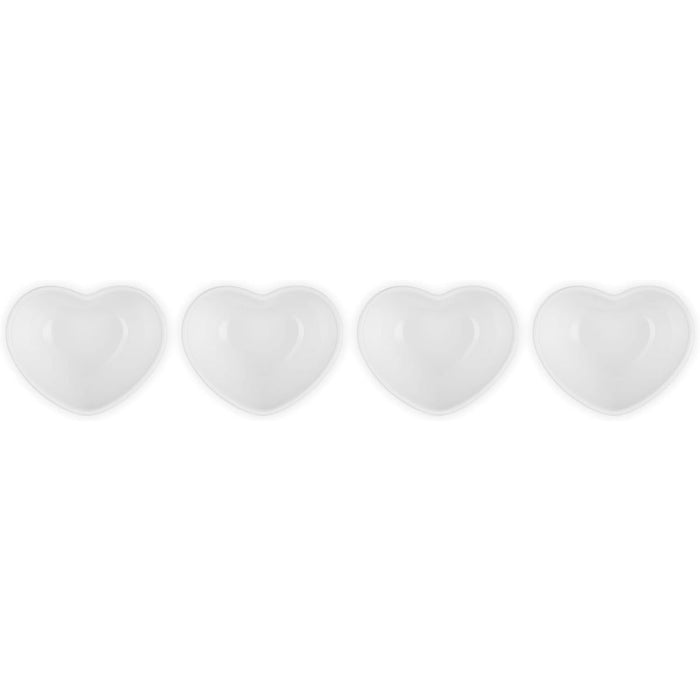 Le Creuset  Mini Heart Bowls Set of 4 - White
