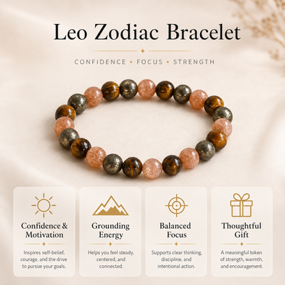 Leo Zodiac Crystal Bracelet, Leo Gifts
