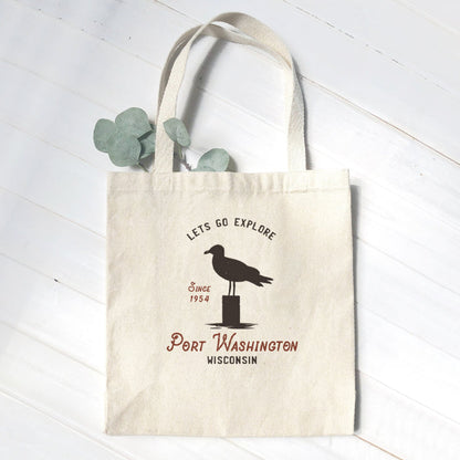 Let's Go Explore w/ City and State - Custom Canvas Tote Bag