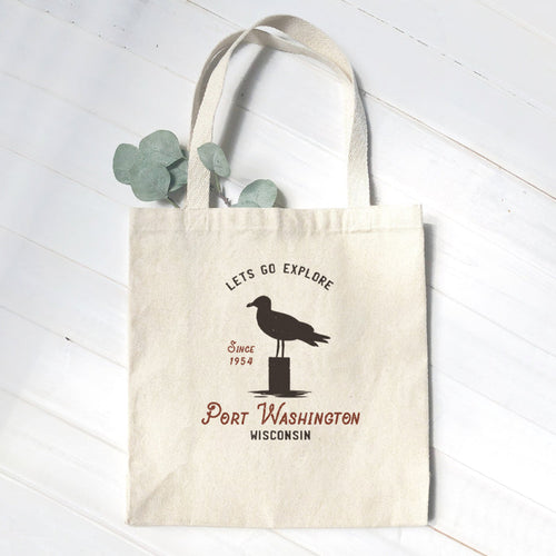 Let's Go Explore w/ City and State - Custom Canvas Tote Bag