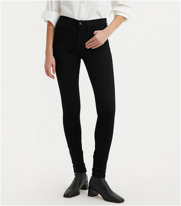 Levis Womens 720 Hi-Rise Super Skinny Black Squared 52797-0022