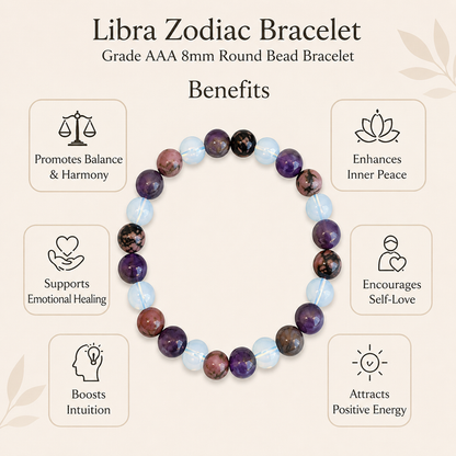 Libra Zodiac Crystal Bracelet, Libra Gifts