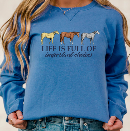 Life Is Full Of Important Choices– Crewneck