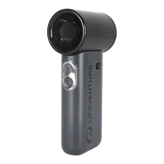 Lifeventure Handheld Pocket Fan shown from the front at an angle on a plain white background