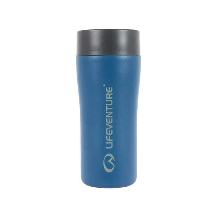 Lifeventure One Touch Stainless Steel Thermal Mugs 350ml cobalt shown against a plain white background