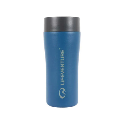 Lifeventure One Touch Stainless Steel Thermal Mugs 350ml cobalt shown against a plain white background