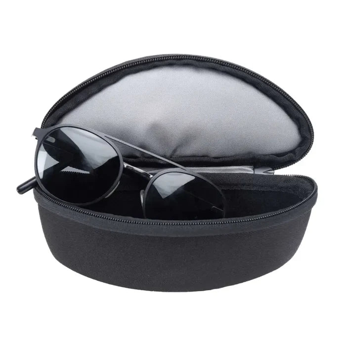 Lifeventure Protective Sunglasses Case shown with a pair of glasses protuding from inside on a white background