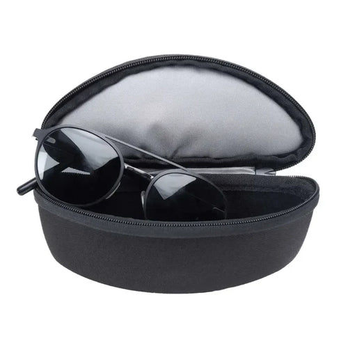 Lifeventure Protective Sunglasses Case shown with a pair of glasses protuding from inside on a white background