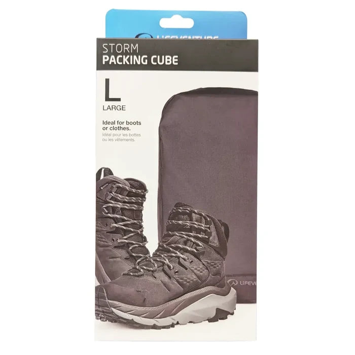 Lifeventure Storm Boot Bag packaging front detail on a white background