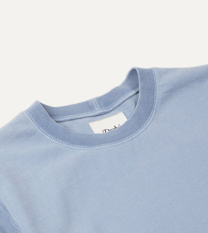 Light Indigo Cotton Crew Neck Hiking T-Shirt
