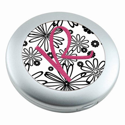 Lighted Compact Mirror with Embroidery Insert