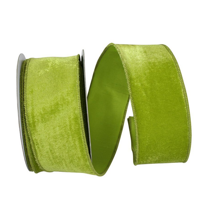 Lime Velvet Dupioni Ribbon, 2.5" X 10YD