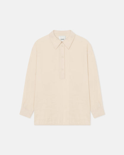 Linka - Glass Poplin Shirt - Oat