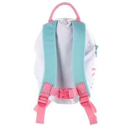 Littlelife Unicorn Kids Backpack reverse detail on a white background