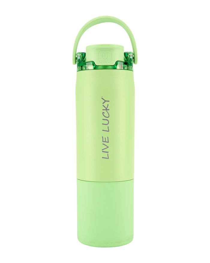 "Live Lucky" Green Wellness Water Bottle - Kiwi