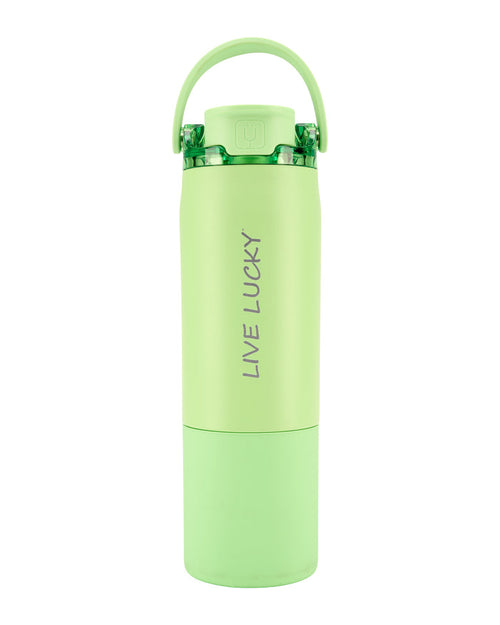"Live Lucky" Green Wellness Water Bottle - Kiwi