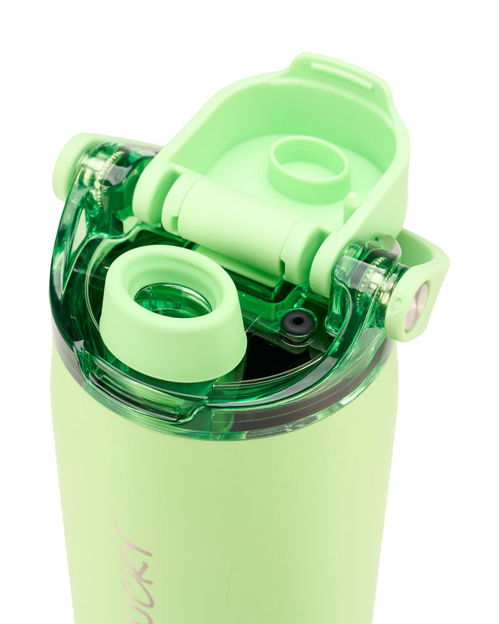 "Live Lucky" Green Wellness Water Bottle - Kiwi